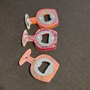 Pink Glitter Wine Bottle Openers